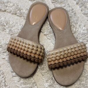 Beige  Slide Sandals